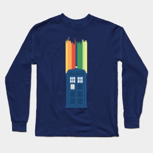 A New Doctor Is In The House - 13th Stripes Blue Police Box 1 Long Sleeve T-Shirt